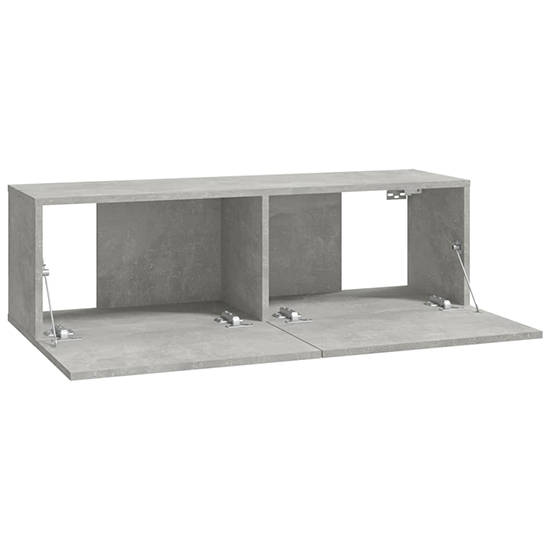 Raivo Wall Hung Wooden Entertainment Unit In Concrete Effect