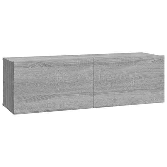 Raivo Wall Hung Wooden Entertainment Unit In Grey Sonoma Oak