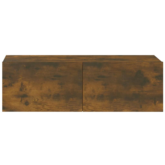 Raivo Wall Hung Wooden Entertainment Unit In Smoked Oak