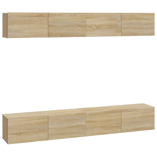 Raivo Wall Hung Wooden Entertainment Unit In Sonoma Oak