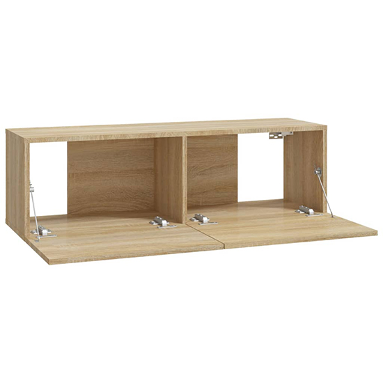Raivo Wall Hung Wooden Entertainment Unit In Sonoma Oak