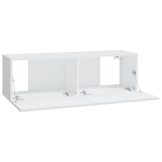 Raivo Wall Hung Wooden Entertainment Unit In White