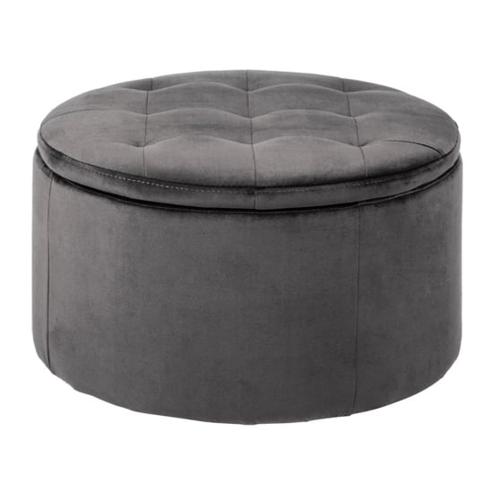 Read more about Raleigh fabric upholstered storage ottoman in dark grey