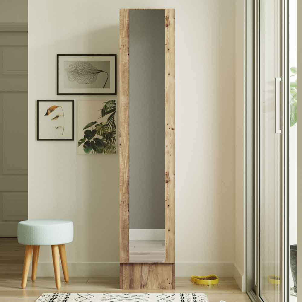 Raleo Wooden Storage Cabinet with Glass Door in Atlantic Pine
