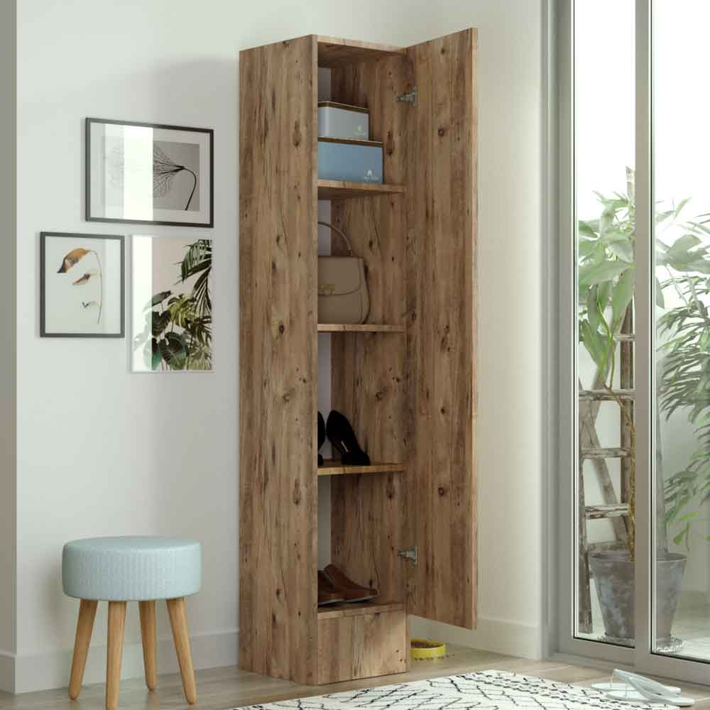 Raleo Wooden Storage Cabinet with Glass Door in Atlantic Pine