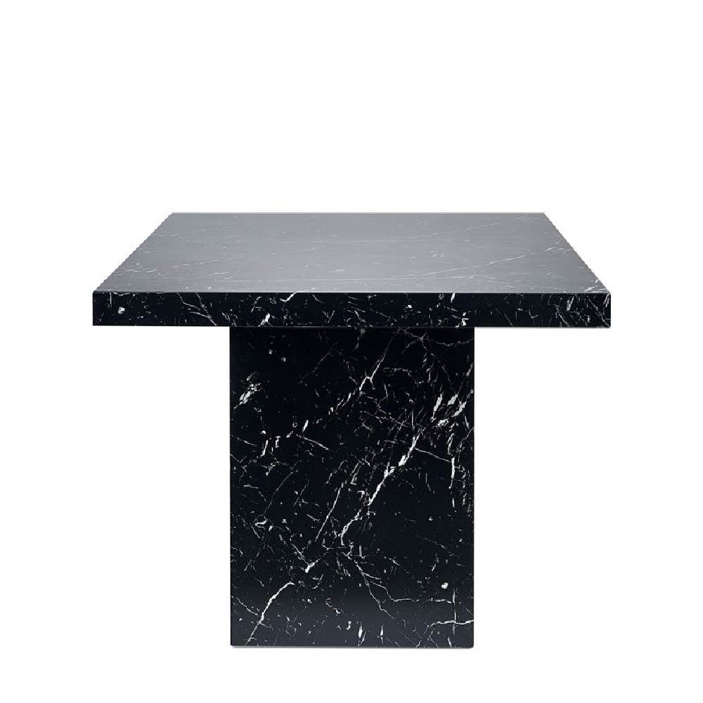 Rama Wooden Dining Table In Black Marble Effect