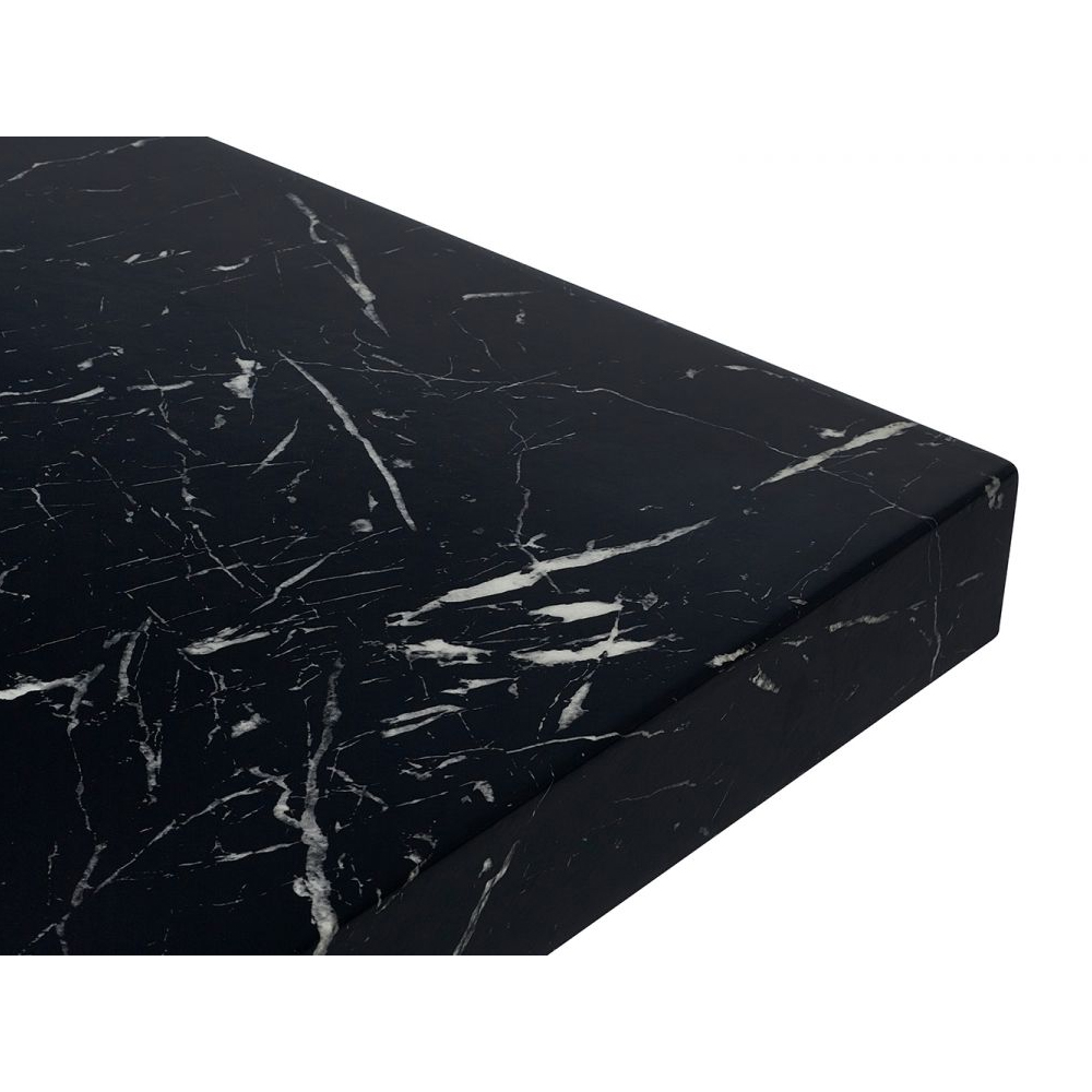 Rama Wooden Dining Table In Black Marble Effect
