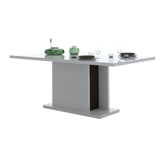 Ramet Extending Dining Table In White Gloss And Grey Lacquered_2