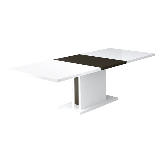 Ramet Extending Dining Table In White Gloss And Grey Lacquered_4