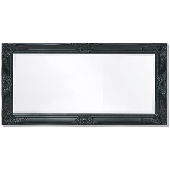 Ramiro Small Baroque Style Wooden Wall Mirror In Black