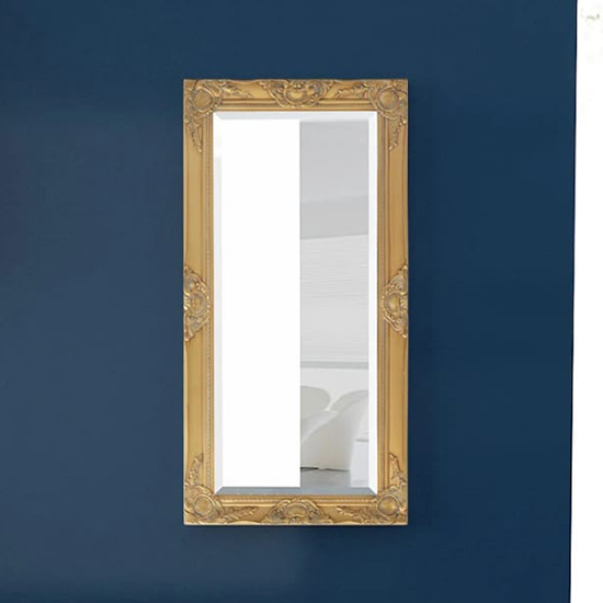 Ramiro Small Baroque Style Wooden Wall Mirror In Gold
