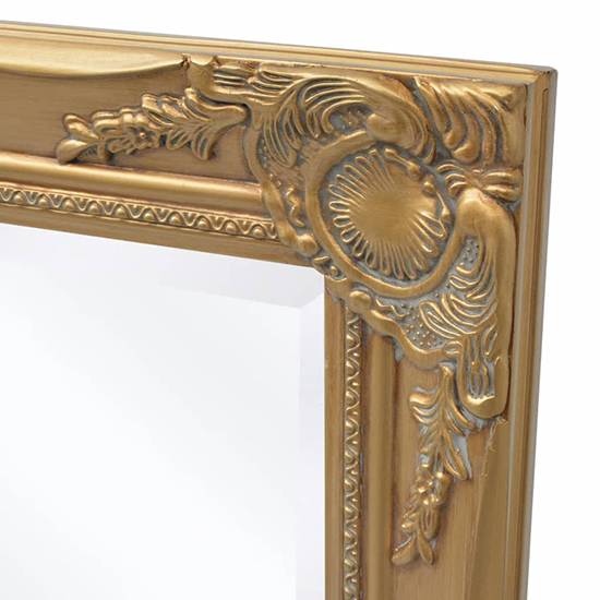 Ramiro Small Baroque Style Wooden Wall Mirror In Gold