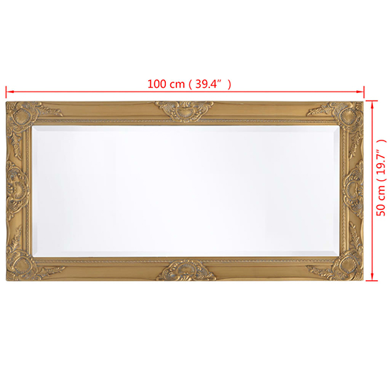 Ramiro Small Baroque Style Wooden Wall Mirror In Gold