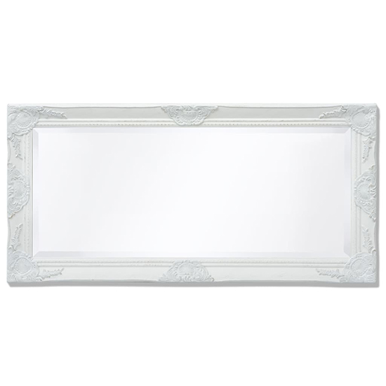 Ramiro Small Baroque Style Wooden Wall Mirror In White