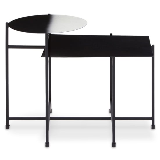 Photo of Ramita 2 tier metal side table in black and white