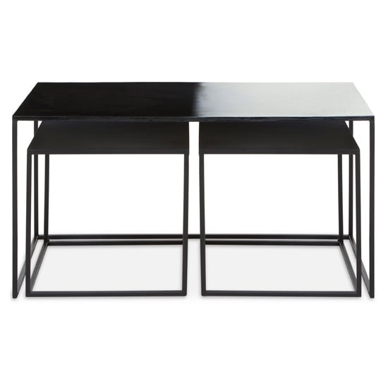 Product photograph of Ramita Metal Set Of 3 Coffee Tables In Black And White from Furniture in Fashion