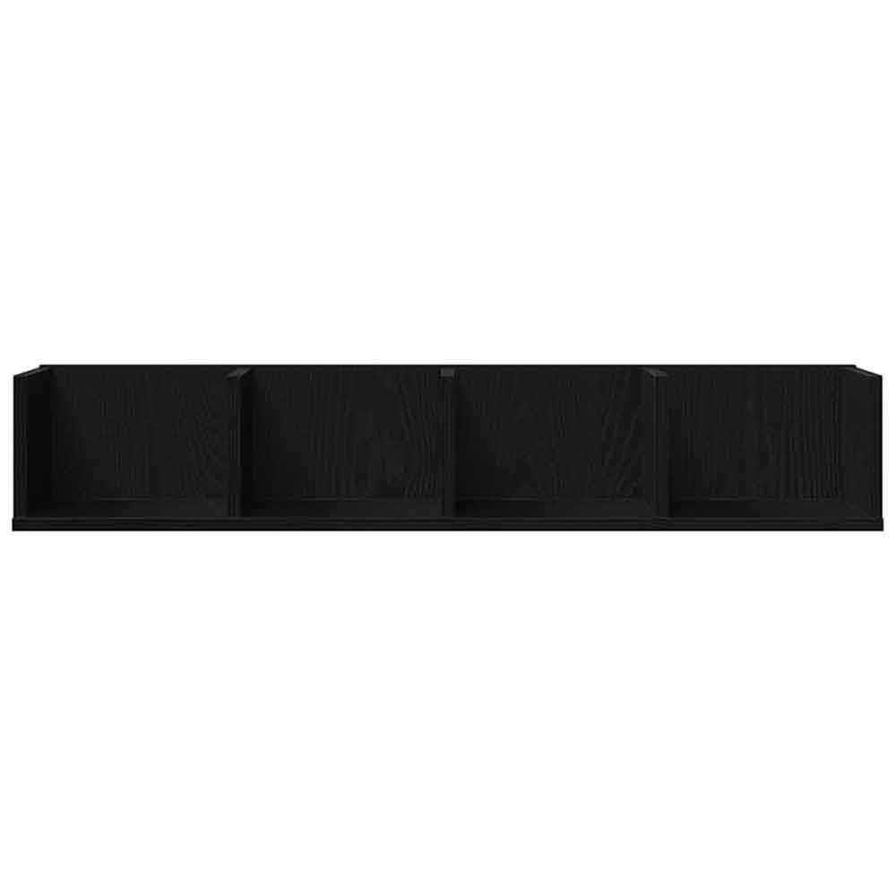 Ramona 100cm Wooden Wall Hung Shelving Unit - Black Oak