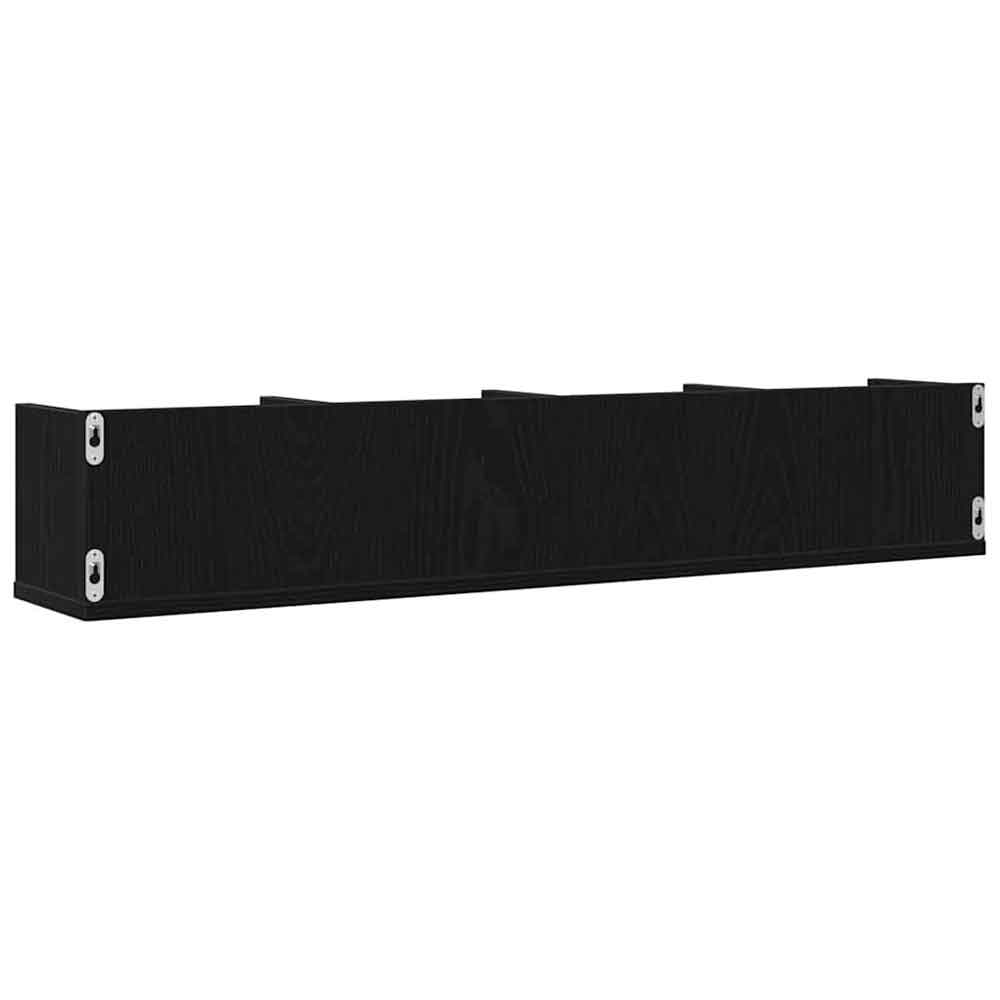 Ramona 100cm Wooden Wall Hung Shelving Unit - Black Oak