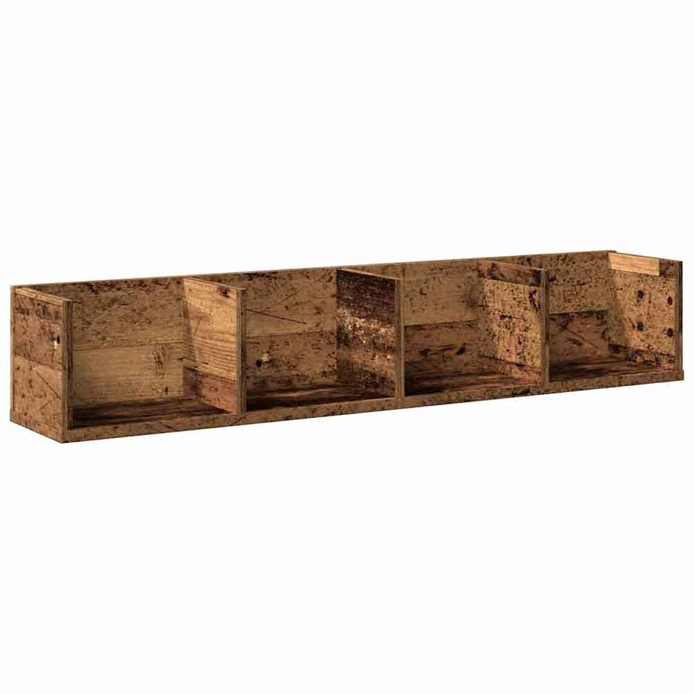 Ramona 100cm Wooden Wall Hung Shelving Unit - Brown