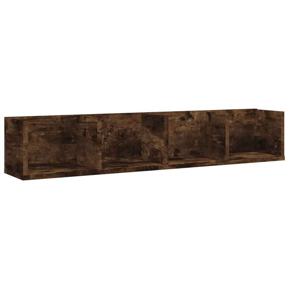 Ramona 100cm Wooden Wall Hung Shelving Unit - Smoked Oak