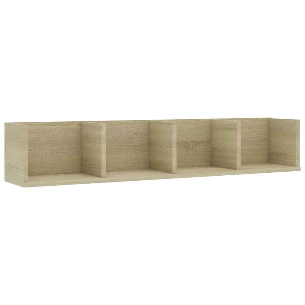 Ramona 100cm Wooden Wall Hung Shelving Unit - Sonoma Oak