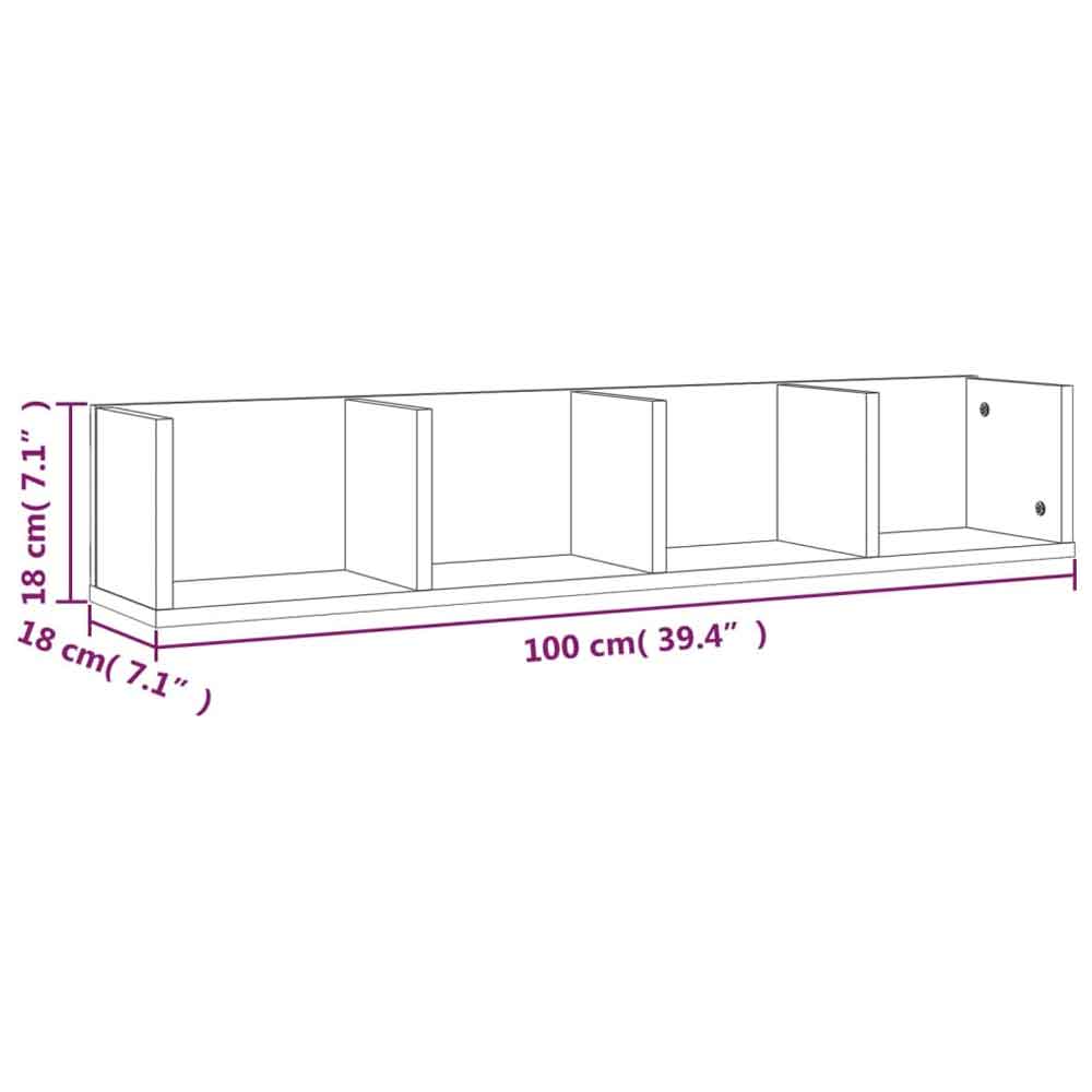 Ramona 100cm Wooden Wall Hung Shelving Unit - White