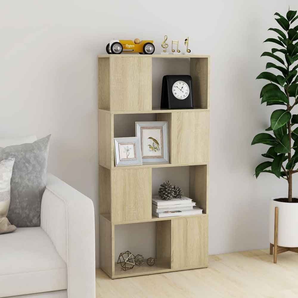 Ramona 60cm Wooden Book Shelf And Room Divider - Sonoma Oak