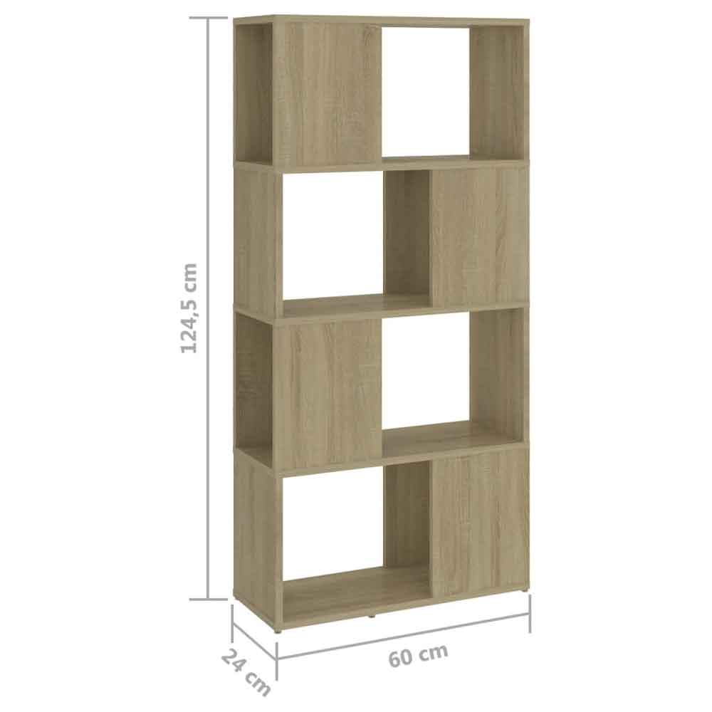 Ramona 60cm Wooden Book Shelf And Room Divider - Sonoma Oak