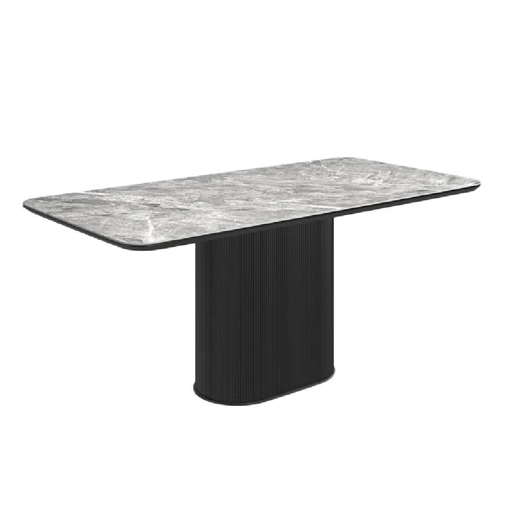 Read more about Ramona ceramic rectangular dining table in gloss grey