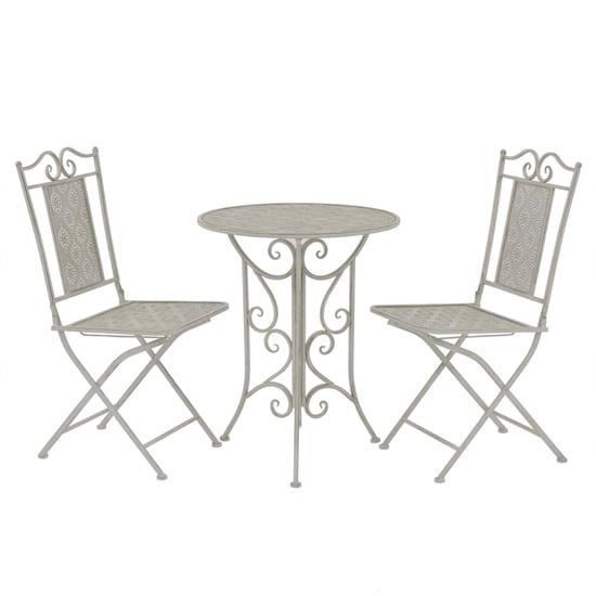 Ramona Steel 3 Piece Bistro Set In Grey