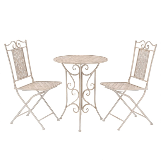Read more about Ramona steel 3 piece bistro set in white