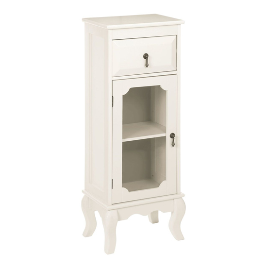 Ramona Wooden Bathroom Cabinet With 1 Glass Door In Ivory