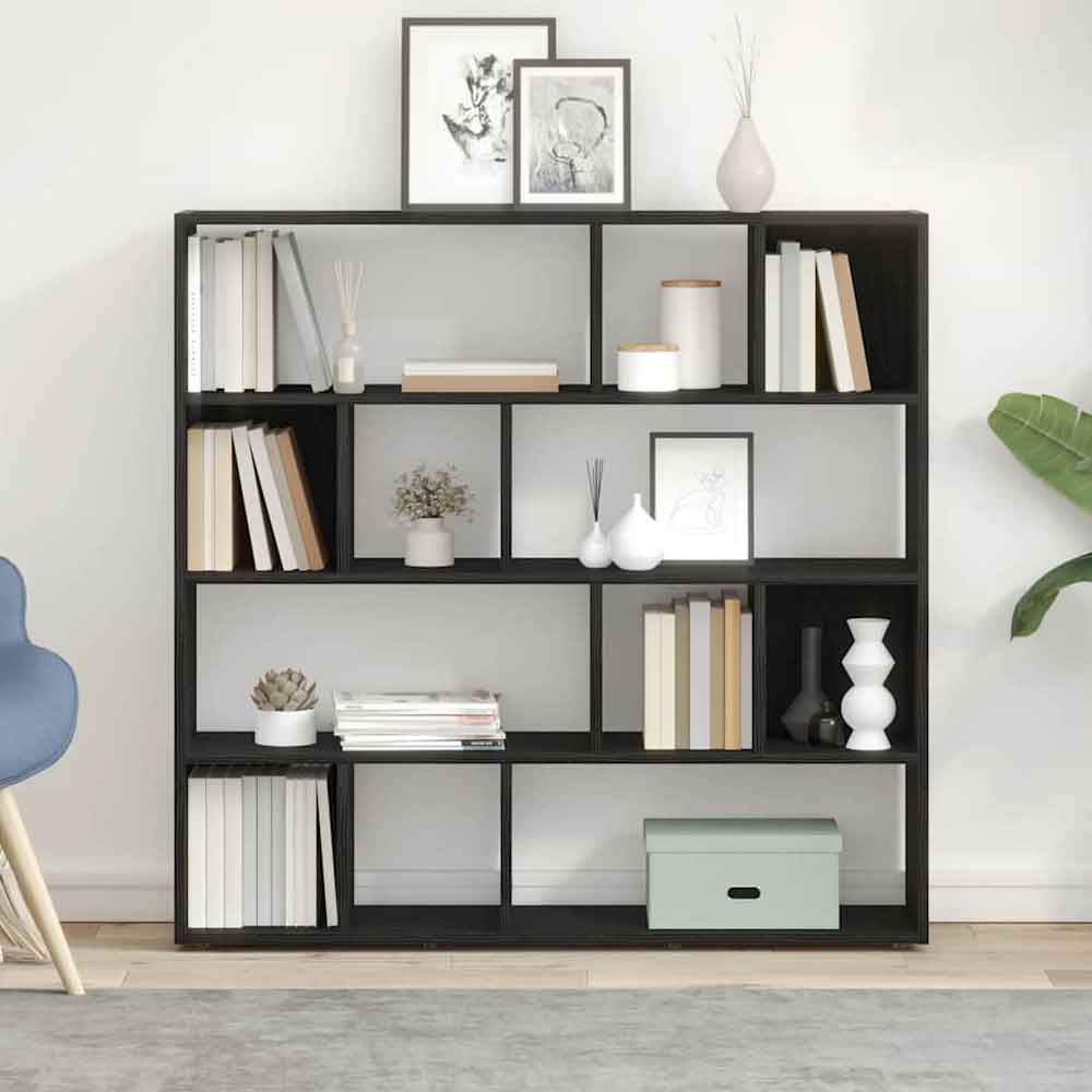 Ramona 105cm Wooden Book Shelf And Room Divider - Black Oak