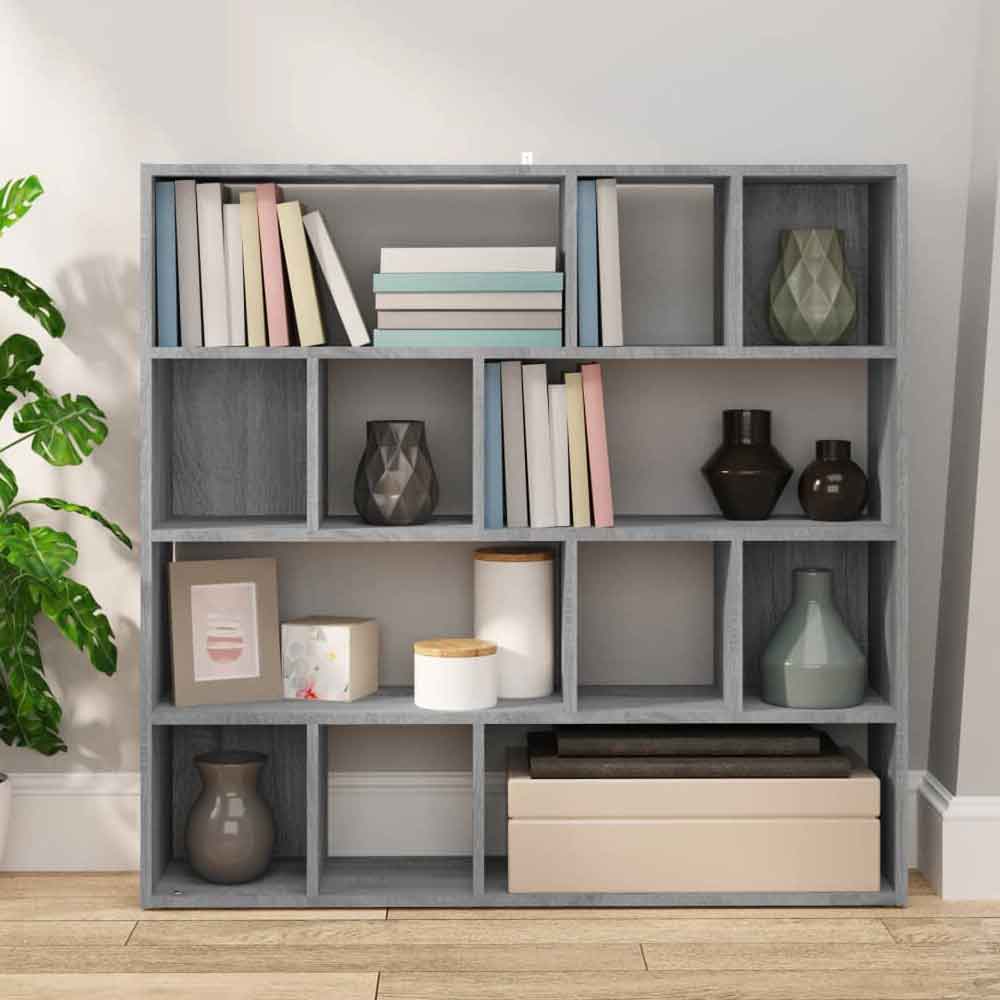 Ramona 105cm Wooden Book Shelf And Room Divider - Grey Sonoma