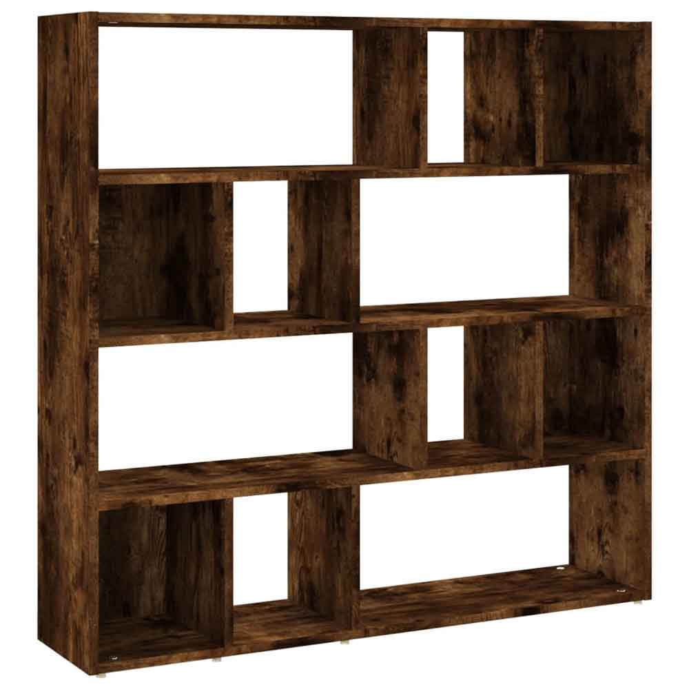Ramona 105cm Wooden Book Shelf And Room Divider - Smoked Oak