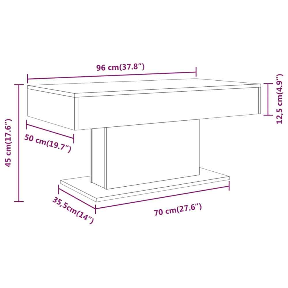 Ramona Wooden Coffee Table - Concrete Grey