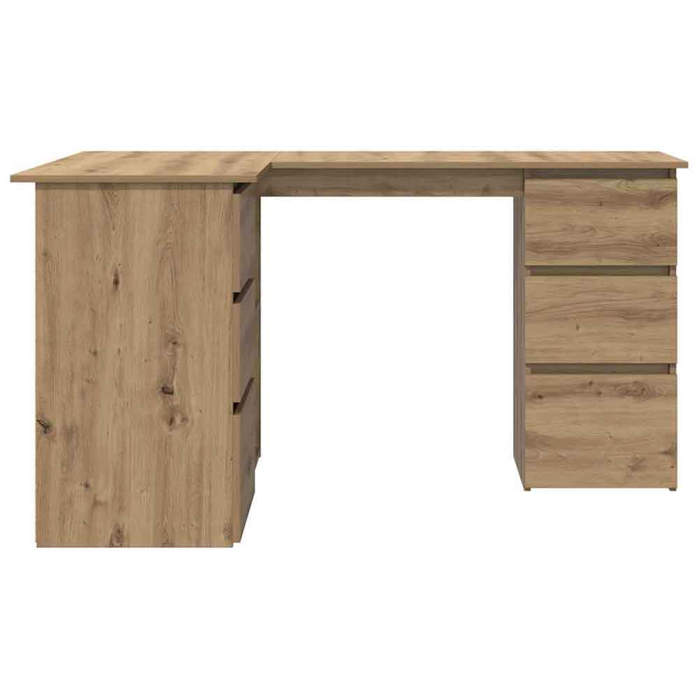 Ramona Wooden Corner Laptop Desk With 4 Drawers - Artisan Oak