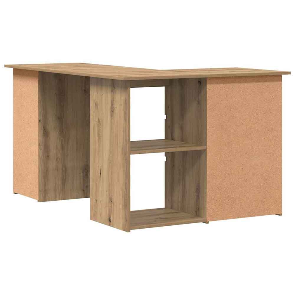 Ramona Wooden Corner Laptop Desk With 4 Drawers - Artisan Oak