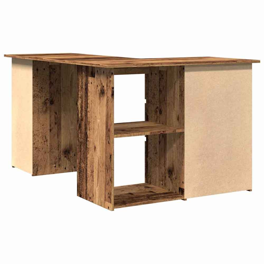 Ramona Wooden Corner Laptop Desk With 4 Drawers - Brown