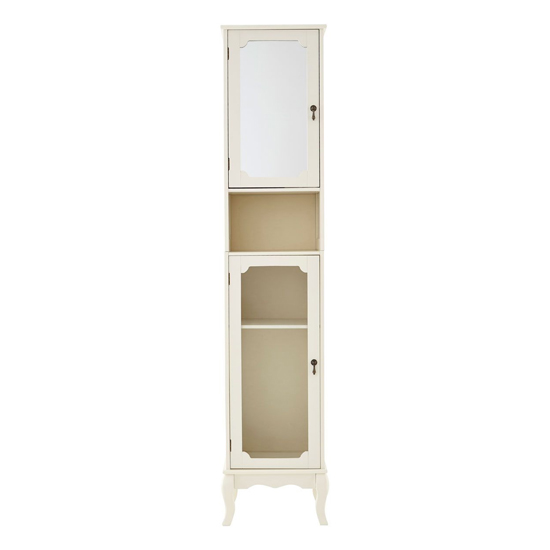 Ramona Wooden Floor Standing Tall Bathroom Cabinet In Ivory_2