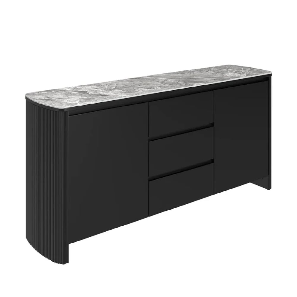 Read more about Ramona wooden sideboard with 2 doors in grey gloss ceramic top