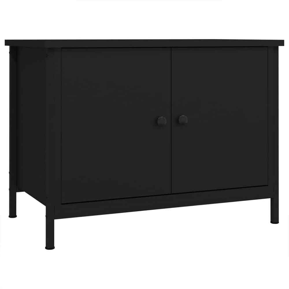 Ramona Wooden TV Stand With 2 Doors - Black