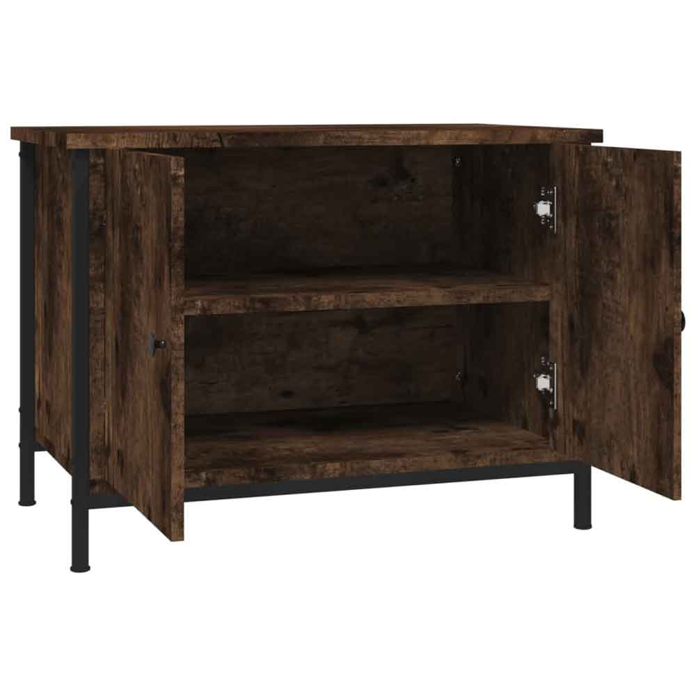 Ramona Wooden TV Stand With 2 Doors - Smoked Oak