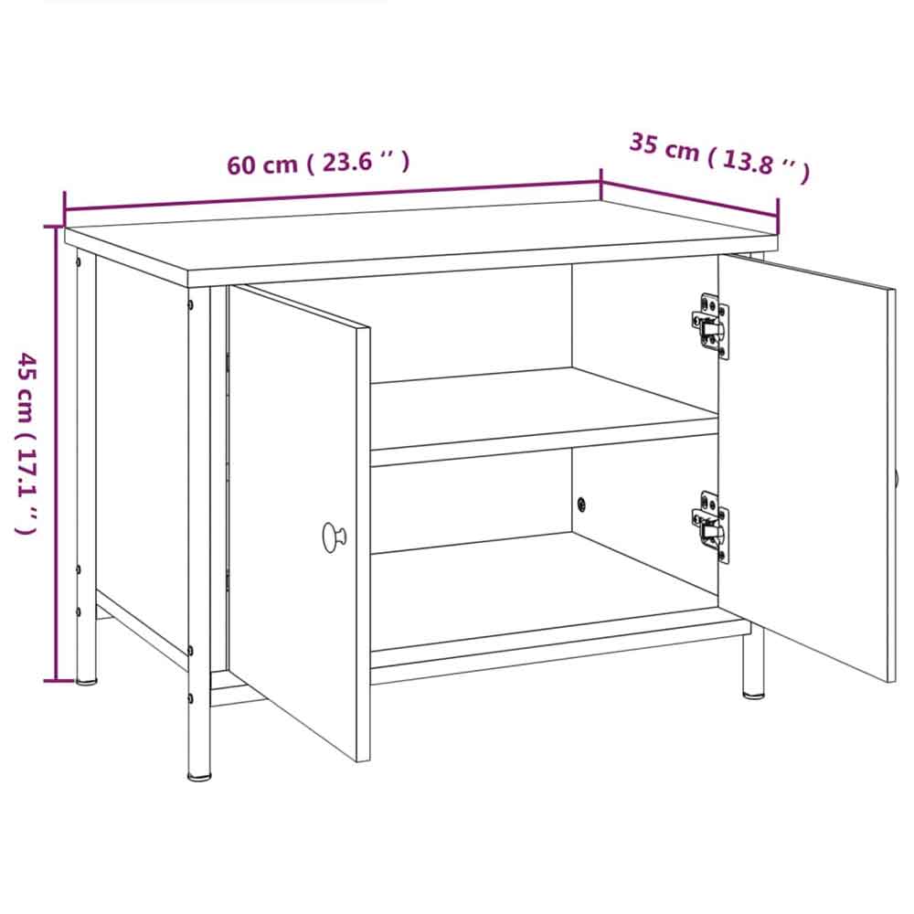 Ramona Wooden TV Stand With 2 Doors - Smoked Oak