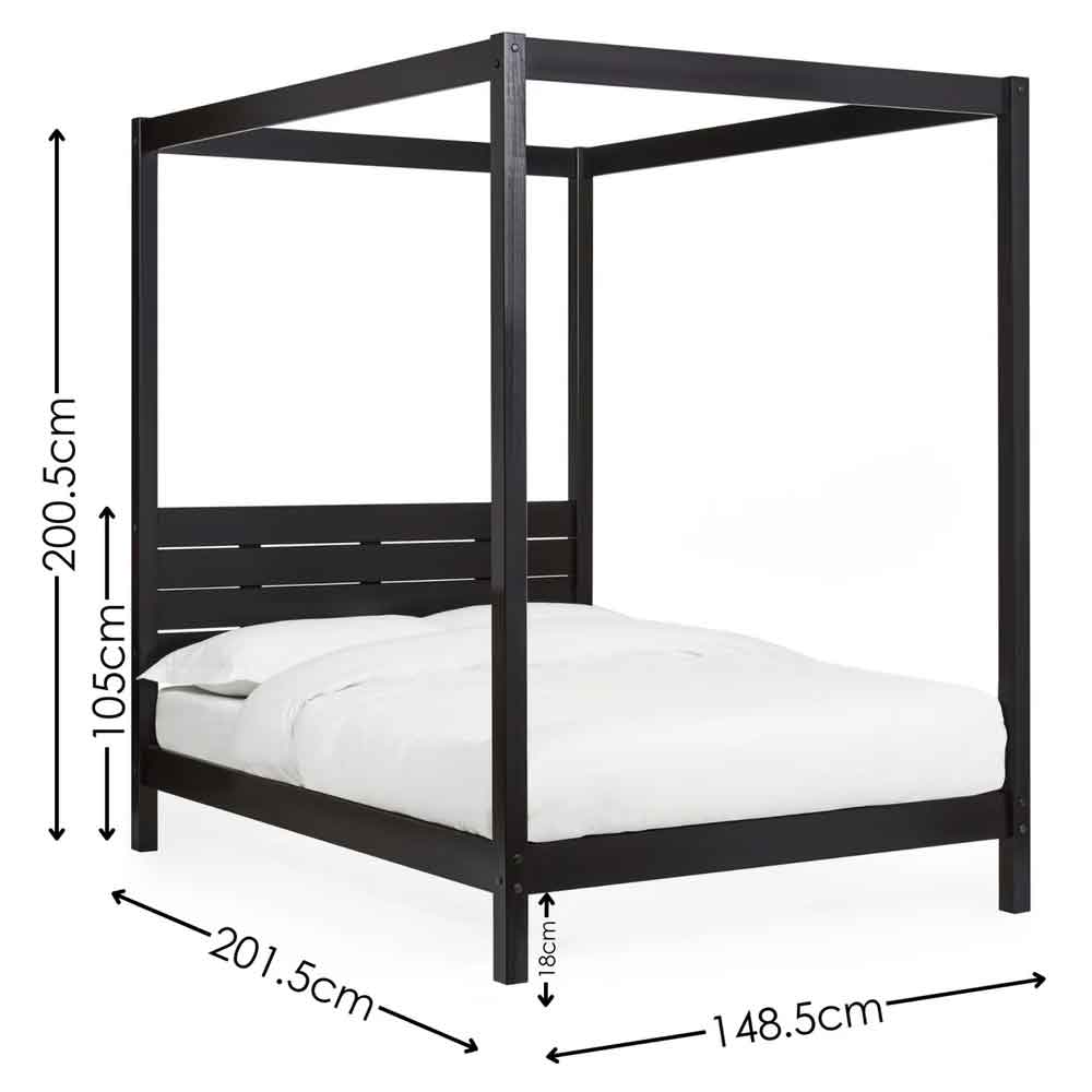 Ramsbury Wooden Double Bed in Black