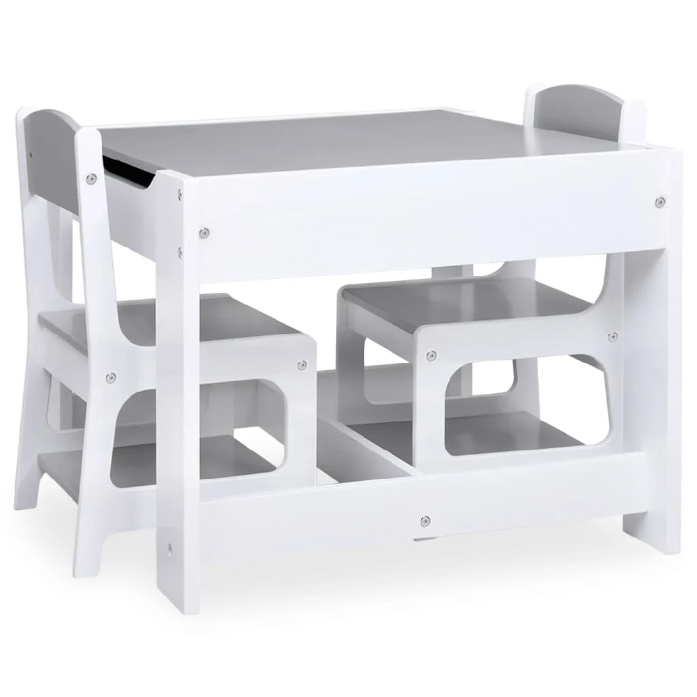 Ramsey Wooden Children Table With 2 Chairs In White