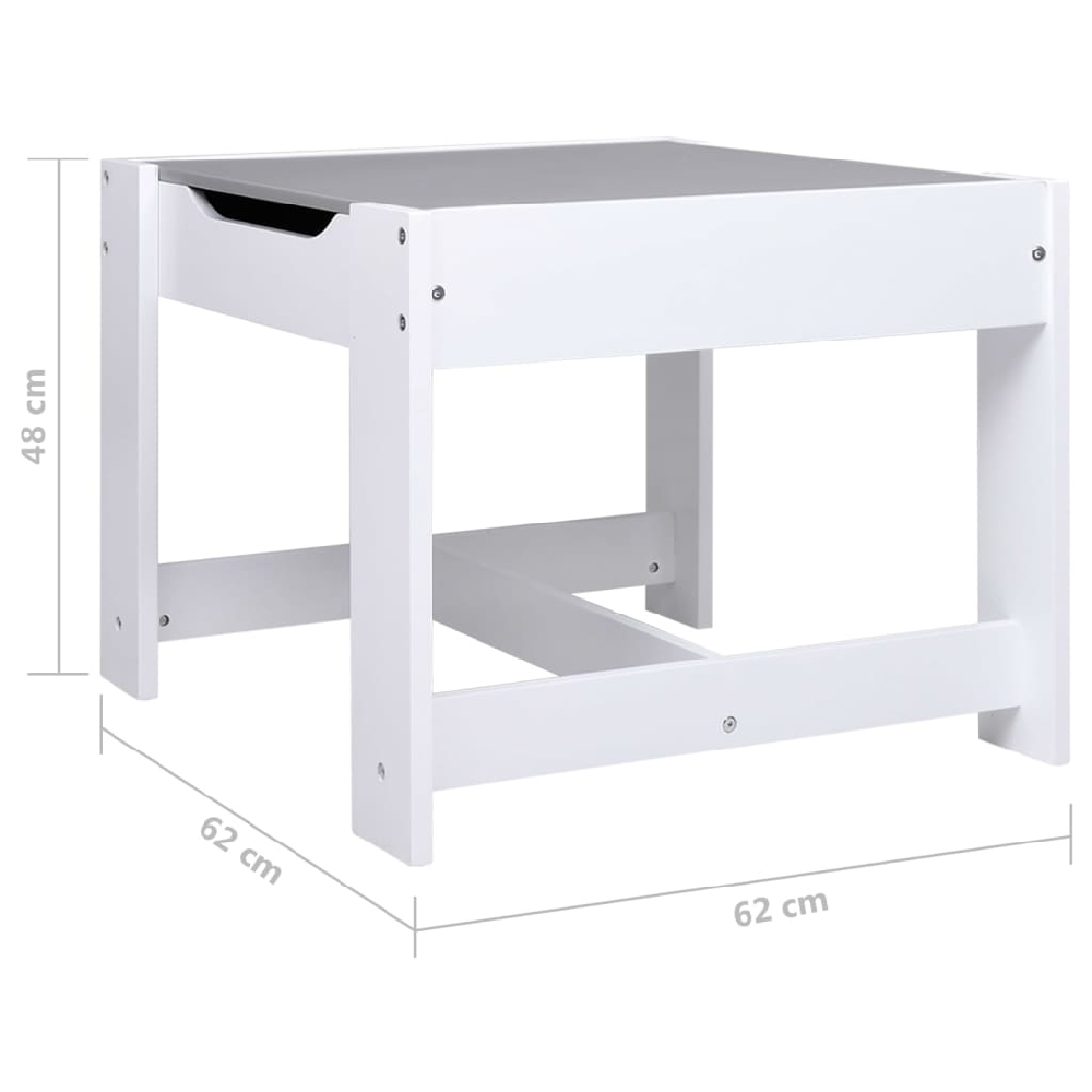 Ramsey Wooden Children Table With 2 Chairs In White