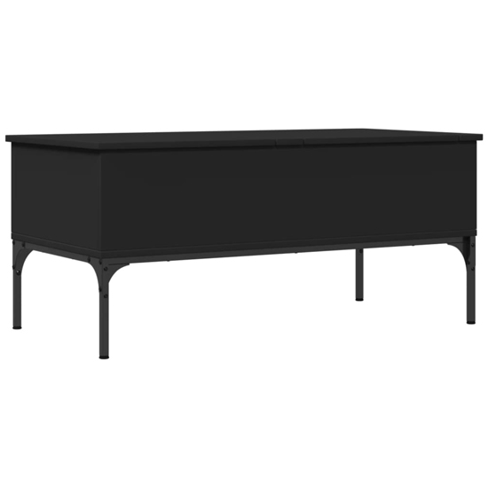 Ramsey Wooden Coffee Table With Metal Frame In Black