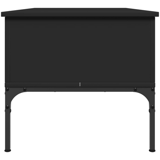 Ramsey Wooden Coffee Table With Metal Frame In Black
