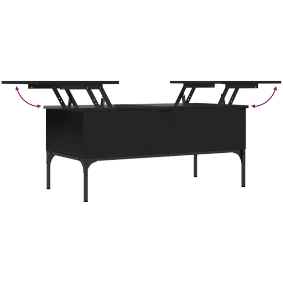 Ramsey Wooden Coffee Table With Metal Frame In Black